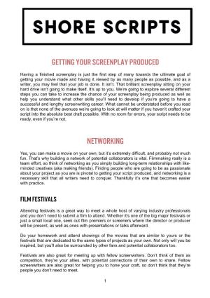 Getting Your Screenplay Produced Networking