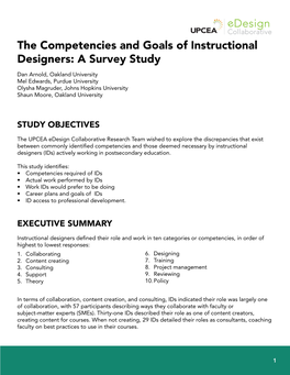 The Competencies and Goals of Instructional Designers: a Survey Study