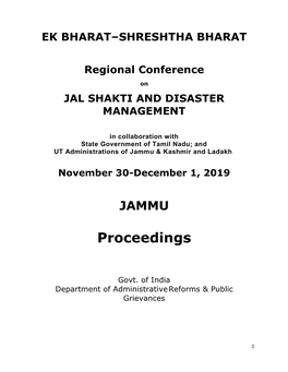 Proceedings of the Regional Conference on JAL SHAKTI AND