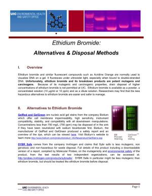 Ethidium Bromide: Alternatives & Disposal Methods