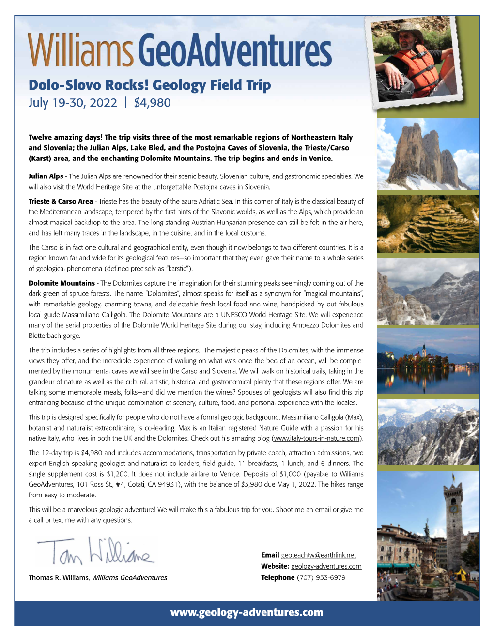 Dolo-Slovo Rocks! Geology Field Trip July 19-30, 2022 | $4,980