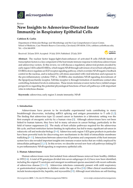 New Insights to Adenovirus-Directed Innate Immunity in Respiratory Epithelial Cells