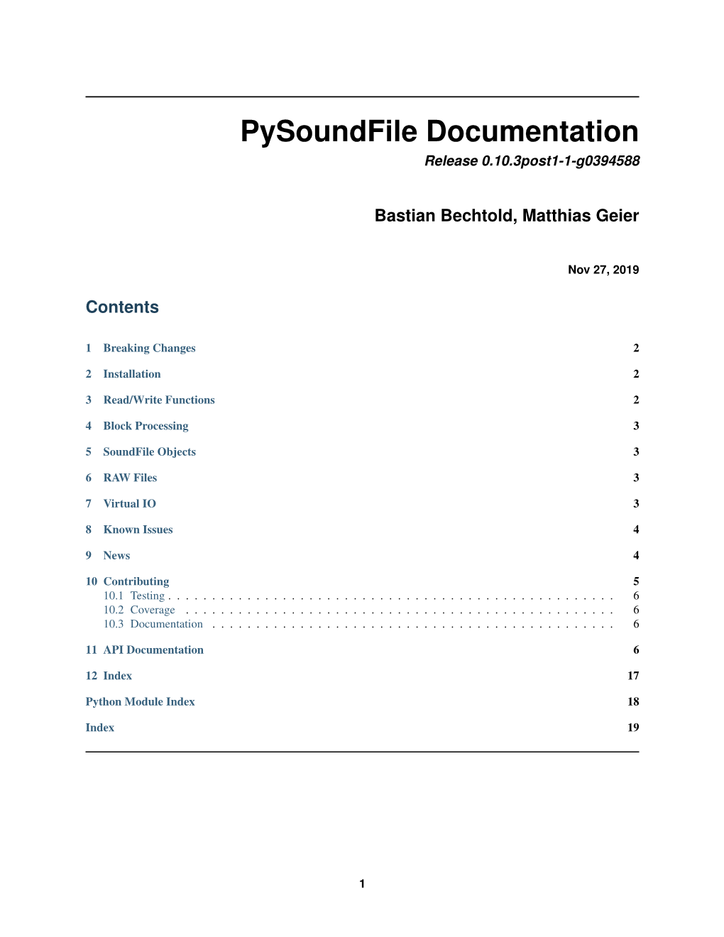 Pysoundfile Documentation Release 0.10.3Post1-1-G0394588