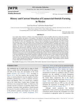 History and Current Situation of Commercial Ostrich Farming in Mexico