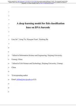 A Deep Learning Model for Fish Classification Base on DNA Barcode
