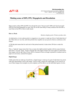 Making Sense of DPI, PPI, Megapixels and Resolution