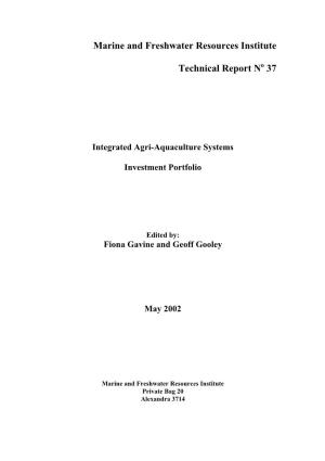 Marine and Freshwater Resources Institute Technical Report N 37