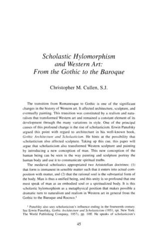 Scholastic Hylomorphism and Western Art: from the Gothic to the Baroque