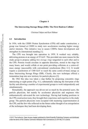 Chapter 4 the Intersecting Storage Rings (ISR): the First Hadron