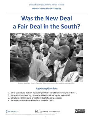 Was the New Deal a Fair Deal in the South?