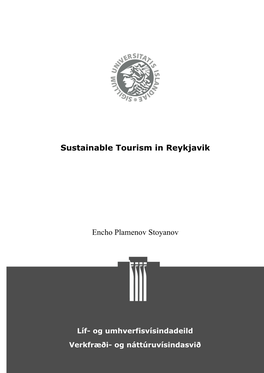 Sustainable Tourism in Reykjavik Encho Plamenov Stoyanov