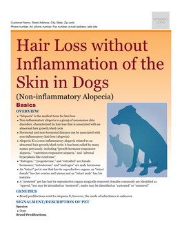 Hair Loss Without Inflammation of the Skin in Dogs