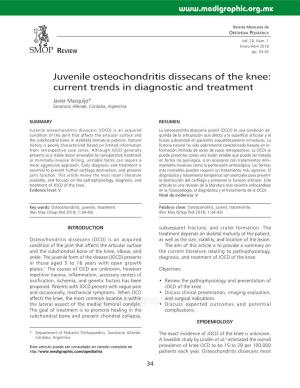 Juvenile Osteochondritis Dissecans of the Knee: Current Trends in Diagnostic and Treatment