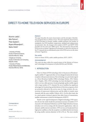 Direct-To-Home Tеlevision Services in Europe