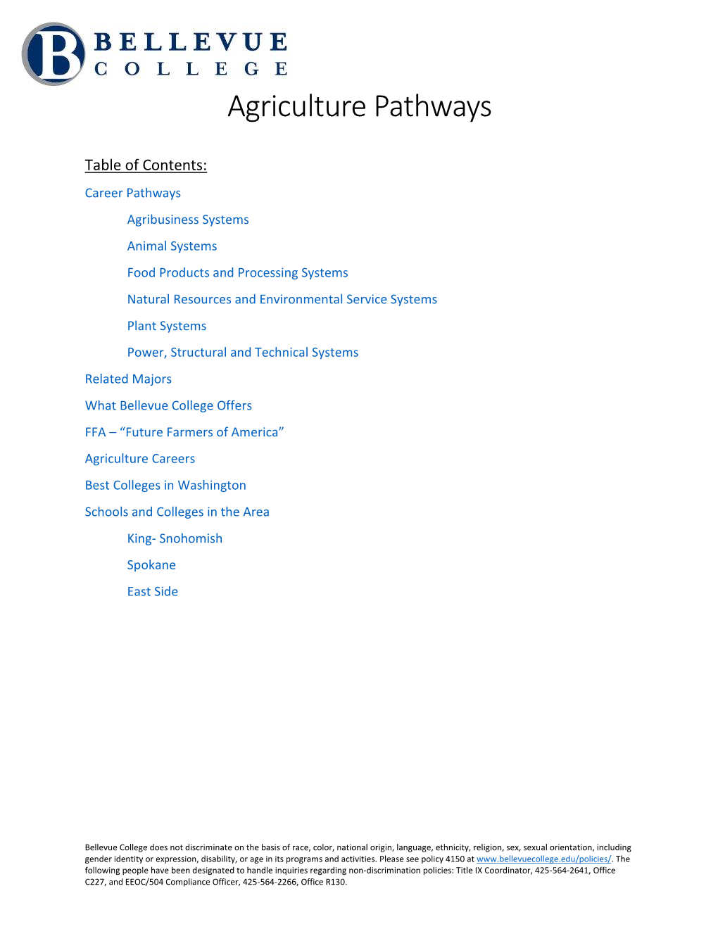 Agriculture Pathways