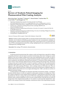 Review of Terahertz Pulsed Imaging for Pharmaceutical Film Coating Analysis