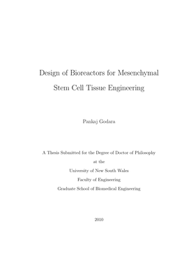 Design of Bioreactors for Mesenchymal Stem Cell Tissue Engineering