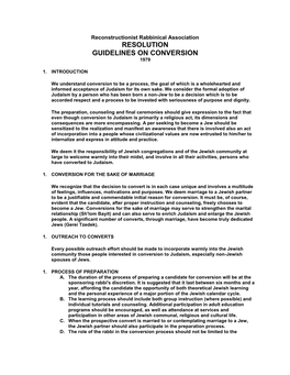 Resolution Guidelines on Conversion 1979