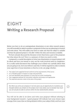 EIGHT Writing a Research Proposal