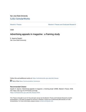 Advertising Appeals in Magazine : a Framing Study