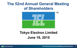 The 52Nd Annual General Meeting of Shareholders