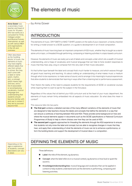 The Elements of Music