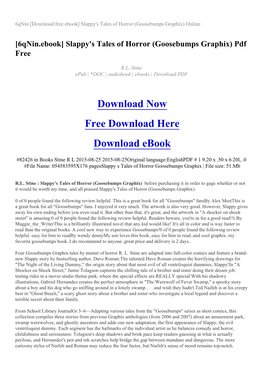 [6Qnin.Ebook] Slappy's Tales of Horror (Goosebumps Graphix) Pdf Free