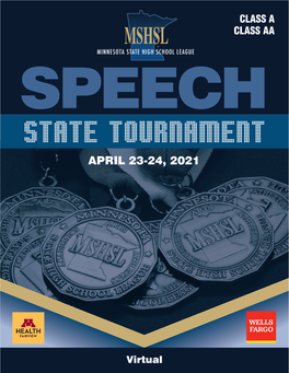 Speech State Tournament April 23-24, 2021
