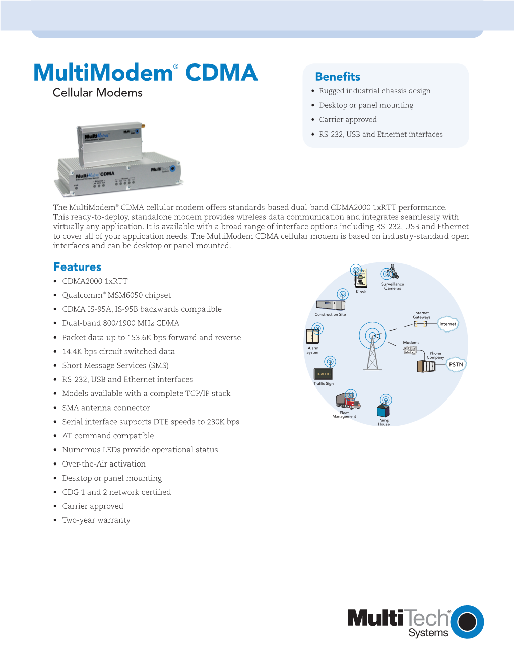 Multimodem CDMA Datasheet: Cellular Modems