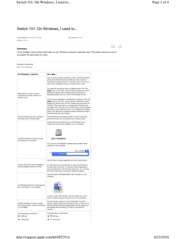 Switch 101: on Windows, I Used To... Page 1 of 4
