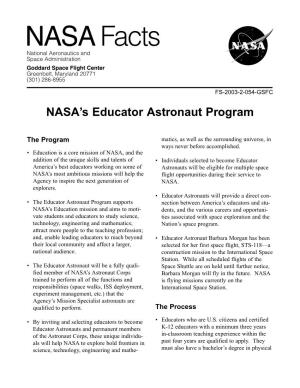 Educator Astronaut Program
