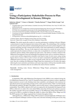 Using a Participatory Stakeholder Process to Plan Water Development in Koraro, Ethiopia