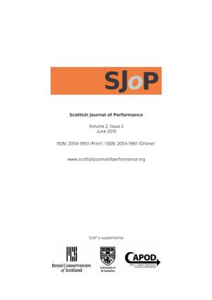 Scottish Journal of Performance Volume 2, Issue 2 June 2015 ISSN