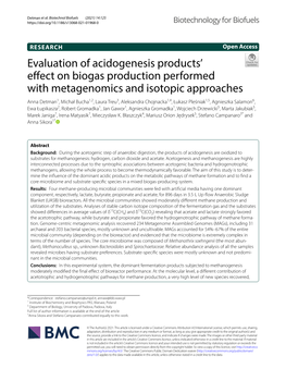 Evaluation of Acidogenesis Products' Effect on Biogas Production