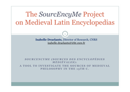 The Sourcencyme Project on Medieval Latin Encyclopedias