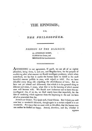 Plato, Epinomis