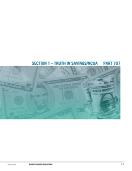 Section 1 – Truth in Savings/Ncua Part 707
