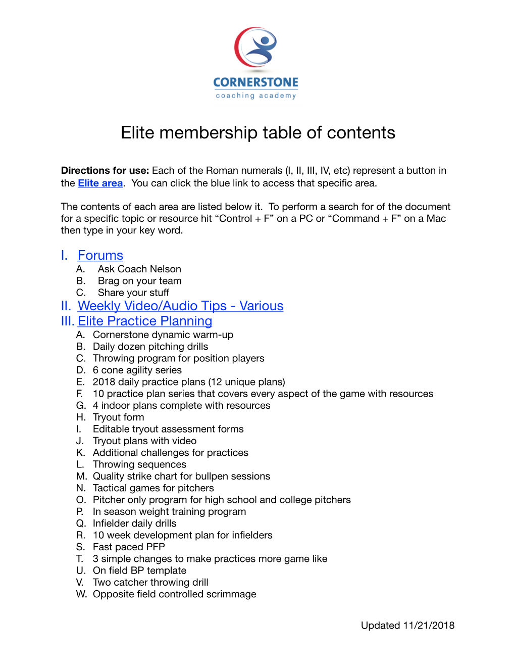 Elite Members Table of Contents (Black Friday)