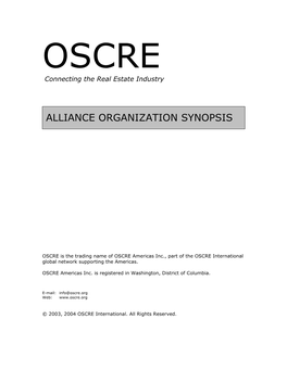 OSCRE Industry Alliance Organizations Synopsis