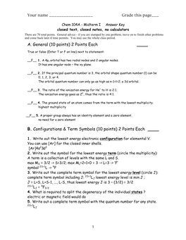 A. General (10 Points) 2 Points Each ___B. Configurations & Term