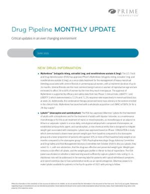 Drug Pipeline Monthly Update June 2021