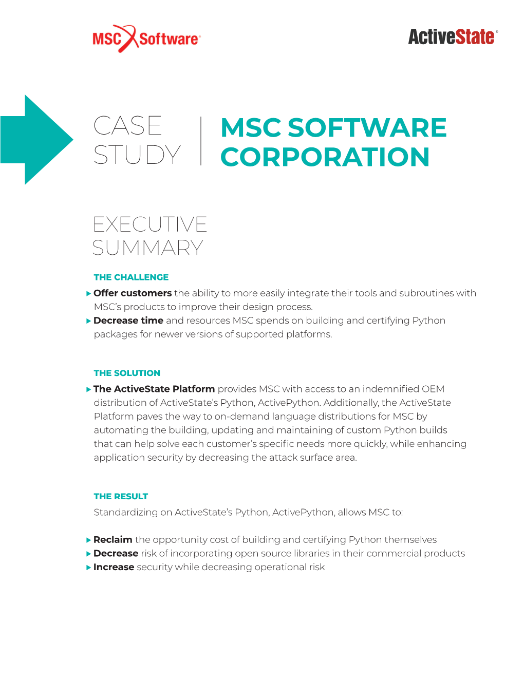 Activestate MSC Case Study