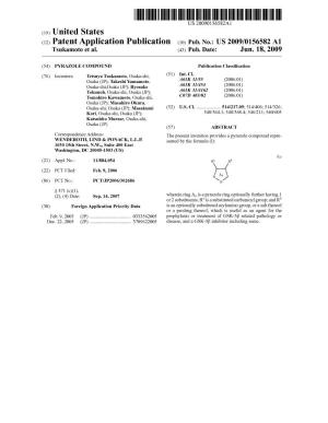(12) Patent Application Publication (10) Pub. No.: US 2009/0156582 A1 Tsukamoto Et Al