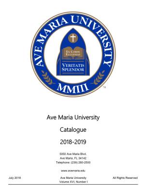 2018-2019 Academic Catalogue
