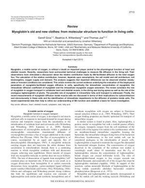 Review Myoglobin's Old and New Clothes