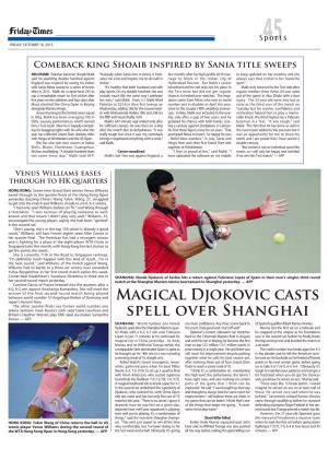 Magical Djokovic Casts Spell Over Shanghai