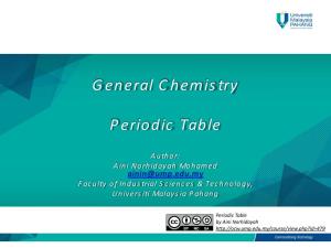 General Chemistry Periodic Table