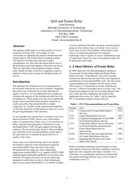 Qos and Frame Relay