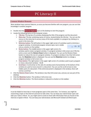 PC Literacy II