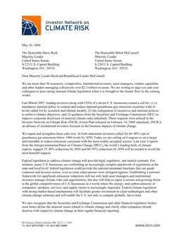 Investor Network on Climate Risk Letter